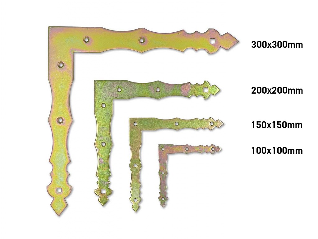 Rohovník ozdobný 150x150x2,5 mm Žl. zn