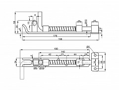 Zástrč s pružinou 175x 10mm Žlutý zinek