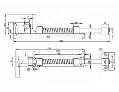 Zástrč s pružinou 225x12mm Žlutý zinek