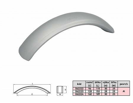 LENKA 160/180 úchytka Al