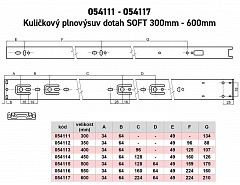 Kuličkový plnovýsuv dotah SOFT 300mm Zn 45mm