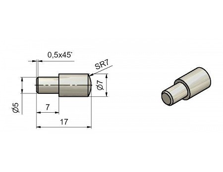 Čípková podpěra 7/5 Zn modrý 8166053A (010968)