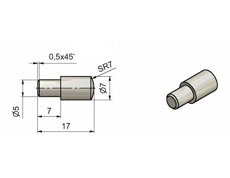 Čípková podpěra 7/5 Ni TKZ č.8166070A