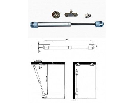 Plynová vzpěra STŘÍBRNÁ 120N (12kg)