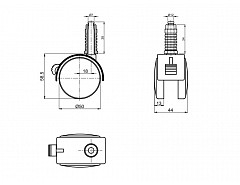 Kolečko ROL-N 50-čep 8+pouzdro+brzda