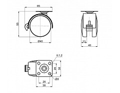 Kolečko ROL-N 40-kovová plotýnka, brzda