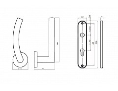 Klika MTS 05 LIGHT se štítem rozeč 72 PZ klika/klika