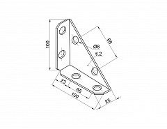 Rohovník bednový 75x75x20 černý mat