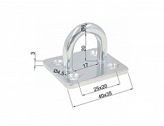 Deska s okem 40x35 pr.6mm BZn