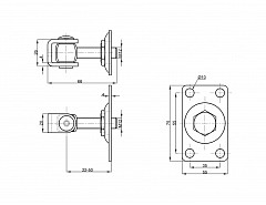 Závěs seřizovací plotna  M12 55x75mm