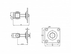 Závěs seřizovací plotna  M14 70x70mm