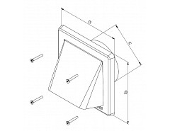 Větrací mřížka gravitační - klapka 175x175 GK/125 bílá