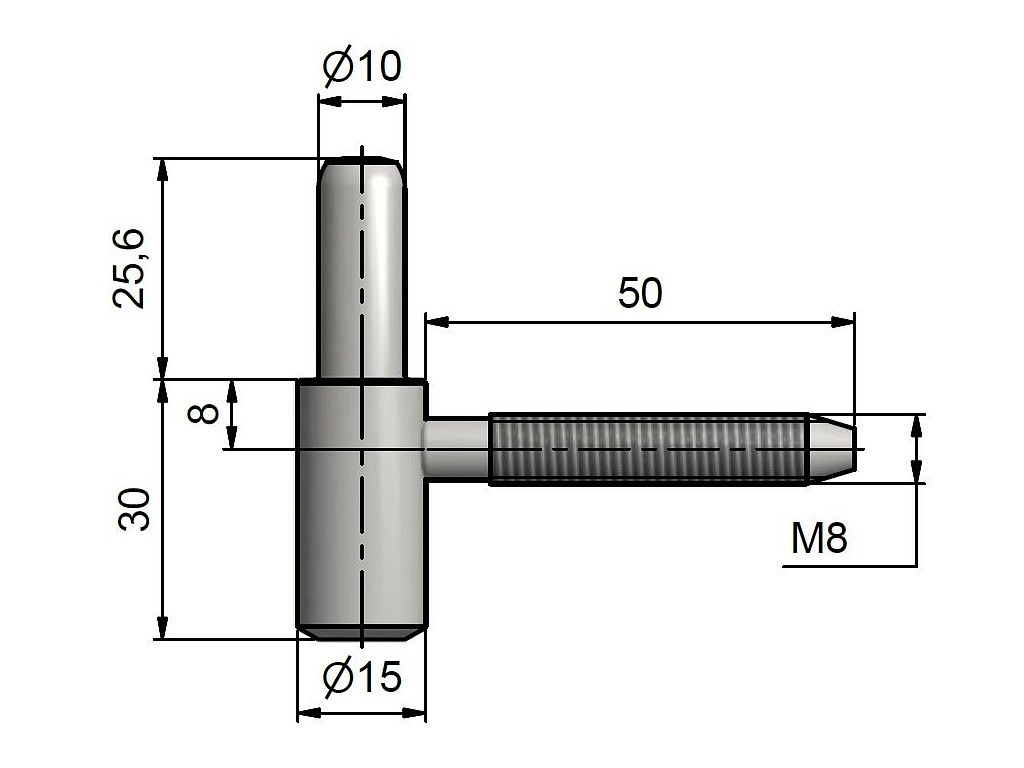 Závěs dveřní 60/10 SD M8x50 modrý Zn 96940530