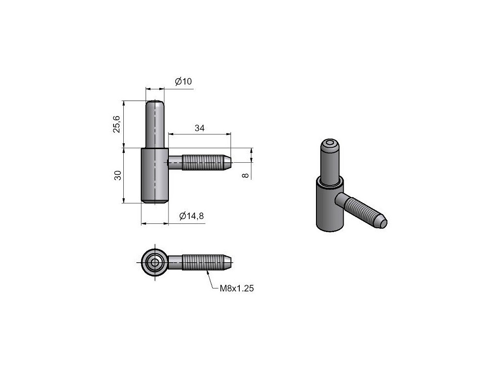 Závěs 60/10 SD M8/34.5 žlutý Zn č.96140510