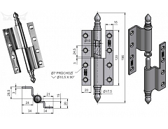 Závěs dveřní lomený UR 120 Ms''L'' 94770800