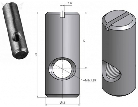 Válečková matice M8-12x30/20 Č.8691000A