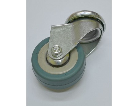Kolečko 75x21 otočné/otvor pro šroub M10, šedá guma 45 kg