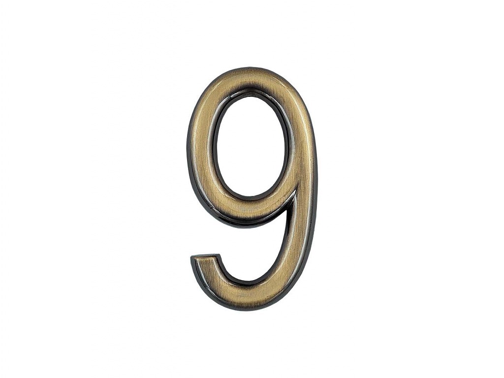 Číslice "9" na dveře NZ 75mm Bronz