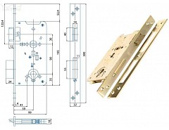 Zámek vložkový vratový K131 BZn P-L 90/99