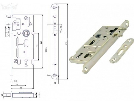 Zámek OK na posuvné dveře K106 BZn 72/60