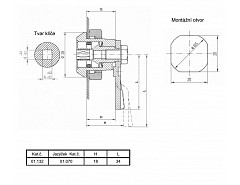 Zámek rozvaděč.KOMBI 3 (jazýček 01.070,H18,L34) 01.132