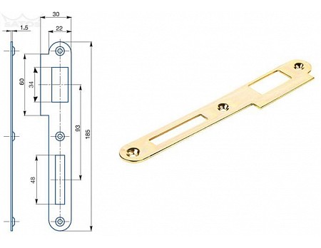Protiplech K 180 BZn ''L'' 2/2 rovný oblý