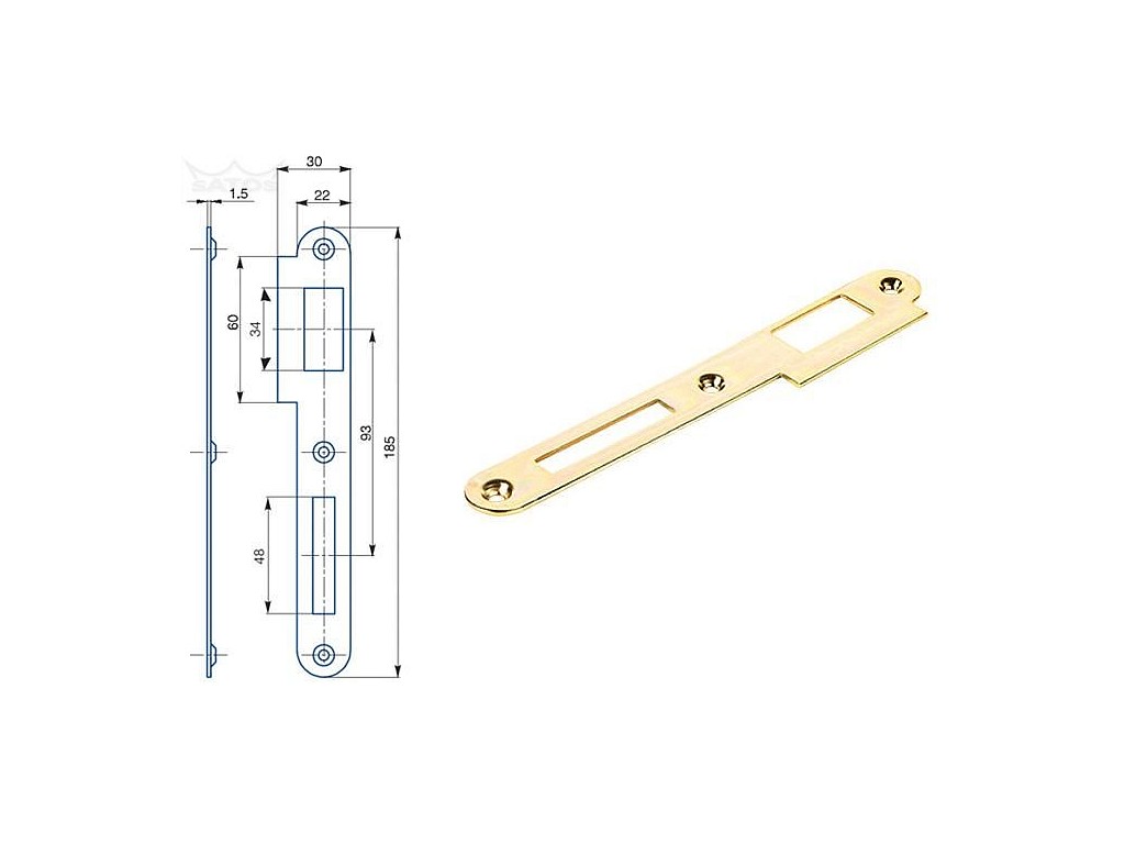 Protiplech K 180 BZn ''P'' 2/2 rovný oblý