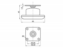 Kluzák s plotýnkou C65 ČERNÝ MAT (45kg)výška 45 mm