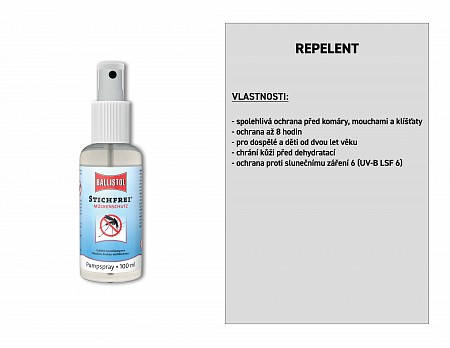 Repelent proti komárům a klíšťatům, pumpovací sprej v blistru 100 ml, BALLISTOL 26919