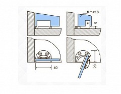 Závěs na sklo 040 otočný zadlabací Ni