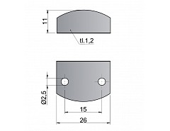 Zarážka oblá 25mm Bzn (plech 4149)