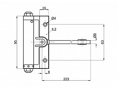 Pružinový zavírač BA650 dveřní 40 Kg (032031)