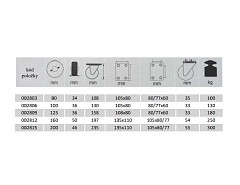 Kolečko transportní modré 100 otočné s brzdou/130kg