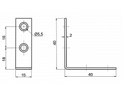 11129 úhelník K 40 Zn (100ks)