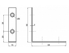 11129 úhelník K 60 Zn (50ks)