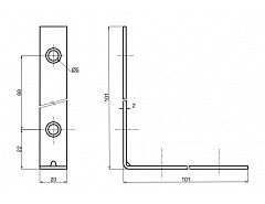 11129 úhelník K 100 Zn (25ks)