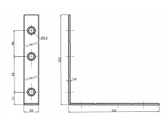 11129 úhelník K 125 Zn (25ks)